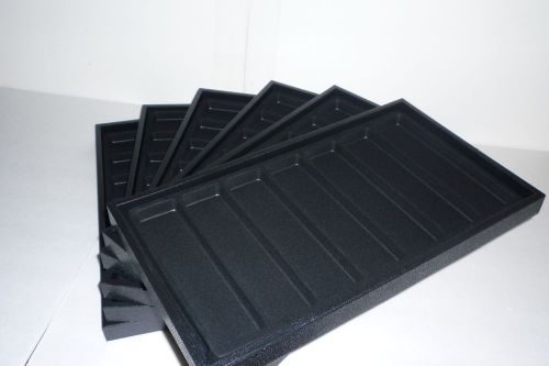 New 6 Black Plastic Full-Size Stackable Jewelry  Display Trays &amp; 7-slot Inserts