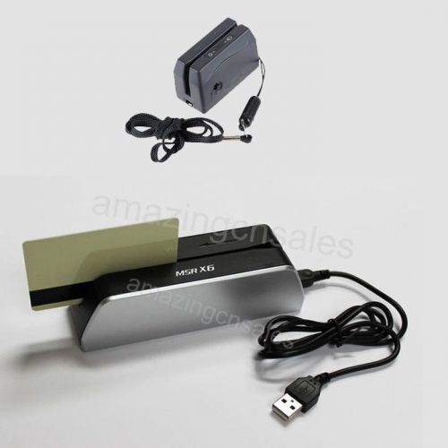 Minidx3+ msr-x6 smallest magnetic stripe card reader writer portable mini credit for sale