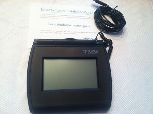 Topaz Systems Gem Signature Pad USB Serial T-LBK755-BHSB-R w/ Stylus 4.5&#034;x2.5&#034;