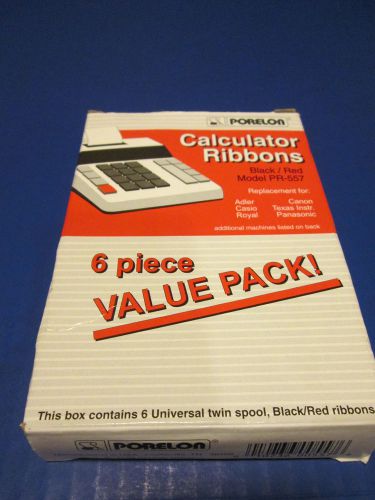 NEW 3Pack Porelon PR557 Black/Red Calculator Ribbon Canon Royal Casio Twin Spool