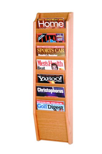 Wooden Mallet  MR36-7 Light Oak 7 Pocket Magazine Wall Rack