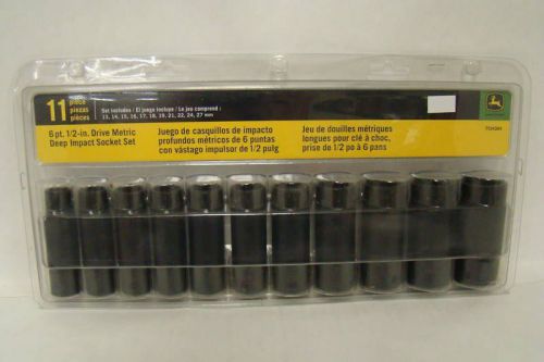 John deere 6pt 1/2-inch drive metric deep impact socket set - ty24364 for sale