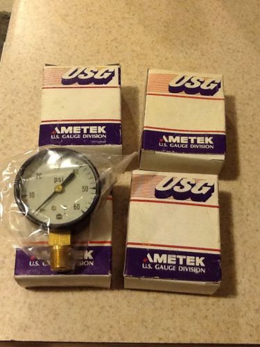 Lot of (4) USG Ametek Gauge   2-1/2&#034;-  60 PSI (1/4&#034; NPT) NEW