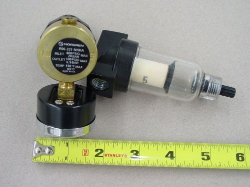 NORGREN R06-221-NNKA BRASS 1/4&#039; REGULATOR WITH GAUGE and FILTER