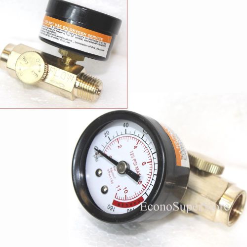 SOLID BRASS AIR PRESSURE REGULATOR W/1-1/2&#034; GAUGE 150PSI METAL HOUSING