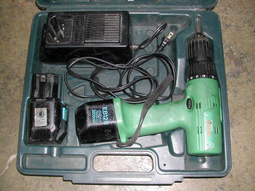 Hitachi 1/2&#034; CORDLESS DRILL DRIVER w/ CASE CHARGER 2 BATTERIES 12 volt 13mm