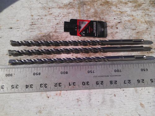 3x SDS + PLUS HAMMER Long Drills Drill Bits Size: 12MM L: 260MM, Double-Flutes