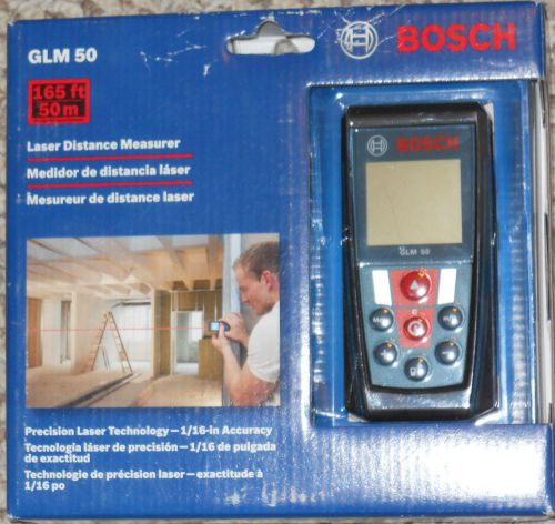 New Bosch GLM50 Laser Distance Measurer w/165&#039; Range &amp; Backlit Display GLM 50