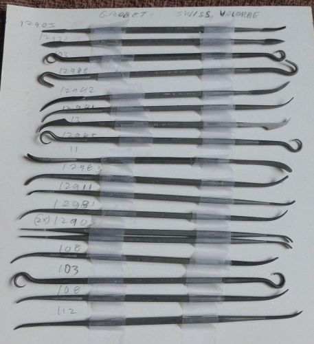 set of 18 riffler files Grobet Vallorbe Swiss made, new.