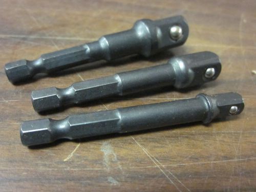 3pc 2-9/16 L 1/4 3/8 1/2 IMPACT POWER EXTENSION BIT SOCKET SET FITS DEWALT DRILL