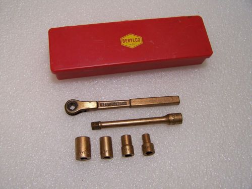 Berylco BECU Non-Sparking 1/4&#034; Drive Socket Set Ratchet Extension Sockets Box