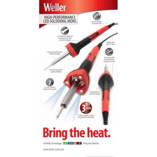 Weller SP25NKUS 25 Watt LED Soldering Iron Kit, Red/Black New