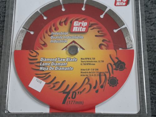 GRIP RITE INDUSTRIAL   DIAMOND SAW BLADE 7 IN  DIA  10 MM RIM   BRAND  NEW