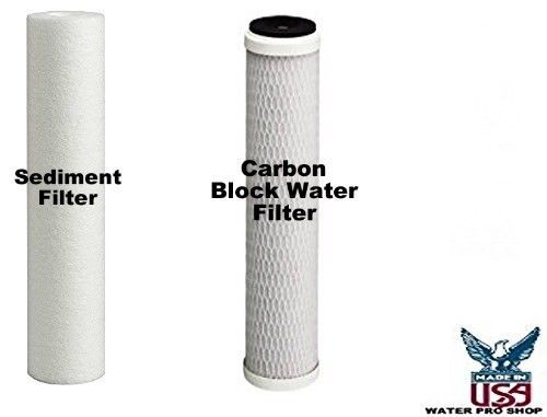 4 big blue water filter 2 sediment &amp; 2 carbon block 4.5 x 20&#034; for sale