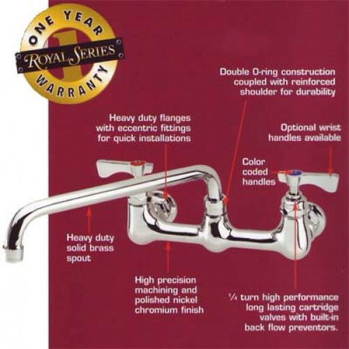 KROWNE (14-812) 8&#034; WALL-MOUNTED FAUCET, ROYAL SERIES