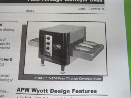 apw wyott x wav 1417A Pass Through Conveyor Oven