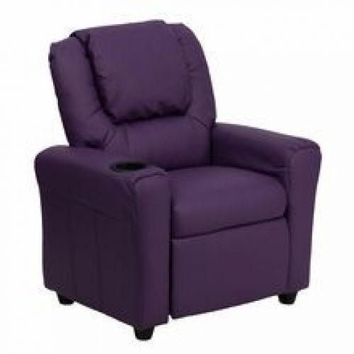 Flash Furniture DG-ULT-KID-PUR-GG Contemporary Purple Vinyl Kids Recliner with C