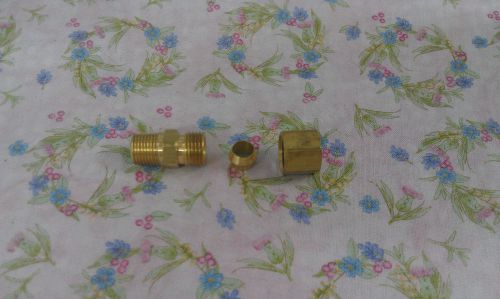 Brass Compression Tube Fitting, 1/4&#034; OD TUBE  x 1/8 NPT Male
