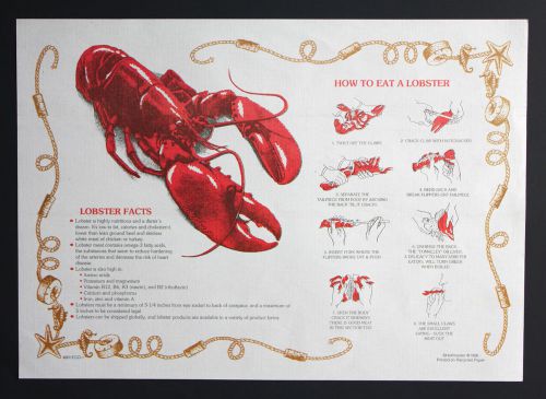 Hoffmaster Printed Paper Placemats How To Eat  A Lobster Design Case of 1,000