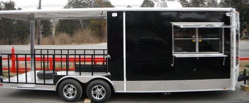 Concession Trailer 8.5&#039;x24&#039; Black - BBQ Smoker Concession Food Event