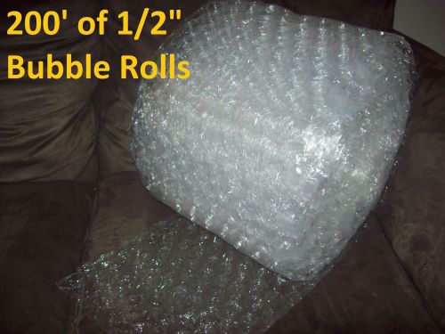 200 feet bubble wrap/roll! 12&#034; wide! 1/2&#034; large bubbles! perforated every 12&#034; for sale