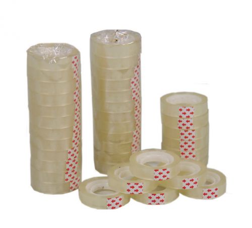 96 Rolls 0.75&#034;x50y Economic&amp;top Quality Stationary Tape,Clear