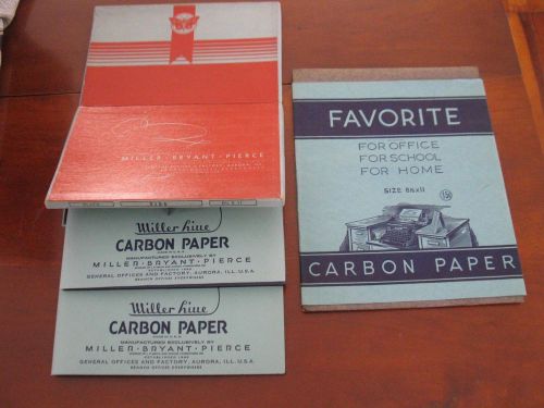 VINTAGE, TWO PACKS CARBON PAPER, &#039;FAVORITE&#039;, &#039;MILLER-BRYANT-PIERCE, 1930&#039;s- 50&#039;s