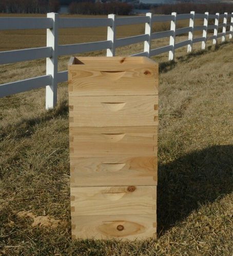 6 shallow 5 11/16&#034; cypress beehive supers. unassembled. box jointed. for sale