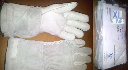 New 6 pairs bundle m-851 cowhide leather mechanic welding gloves 14&#039;&#039; xl 6&#039;&#039;cuff for sale
