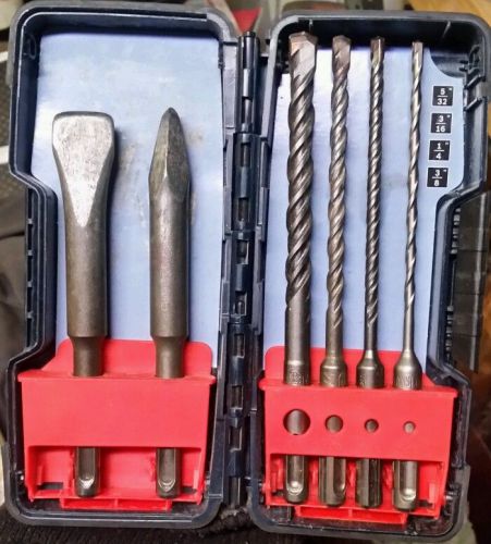 Bosch SDSplus 6 piece Bulldog Series Carbide Chisel Masonry Trade Hammer Bit Set