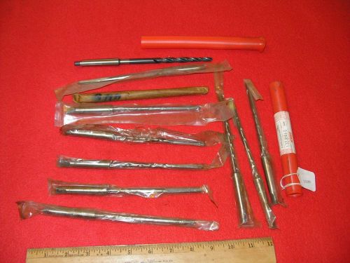 Lot 11 Drill Bits #1 Morse Taper 8 Odd Straight 2 Flute CDB-091 15/64