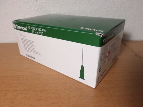 Braun sterican 21g gauge x 4-3/4” luer lok bevel tip sterile disposable needles for sale