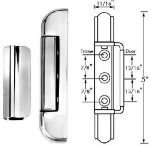 KASON 212 REVERSIBLE ADJUSTABLE EDGEMOUNT HINGE W/ 1&#034; OFFSET