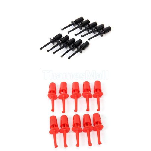 20pcs 4.2cm Red + Black Mini Grabber Test Probe Hook Grip for Component SMD IC