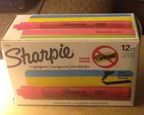 Sharpie Pink Highlighters, 12 Count, New In Box