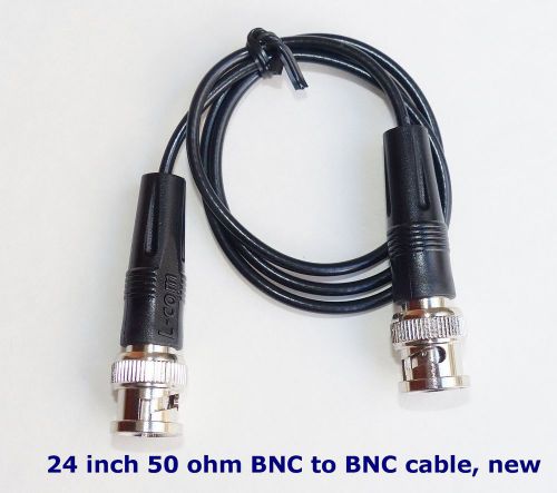 New 24 inch 50 ohm rg-174 coaxial cable with protective boots on connectors. for sale