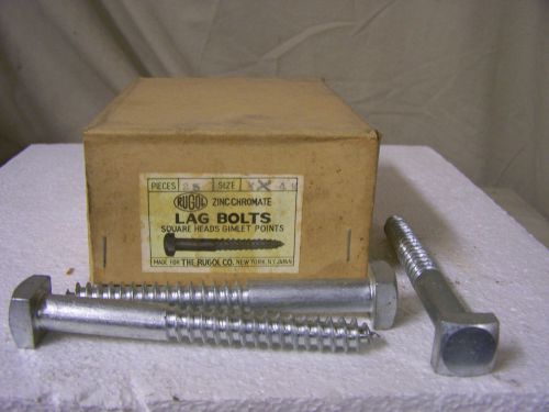 1/2&#034; x 4 1/2&#034; square head lag bolts - zinc chromate - gimlet points  - qty. 25 for sale