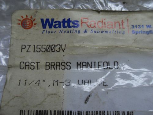 (PK-1) 1 NEW WATTS RADIANT PZ155003V CAST BRASS MANIFOLD