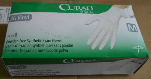 MEDLINE CUR8235 CURAD Powder-Free Latex-Free 3G Vinyl Exam Gloves,Medium-NIB-NEW