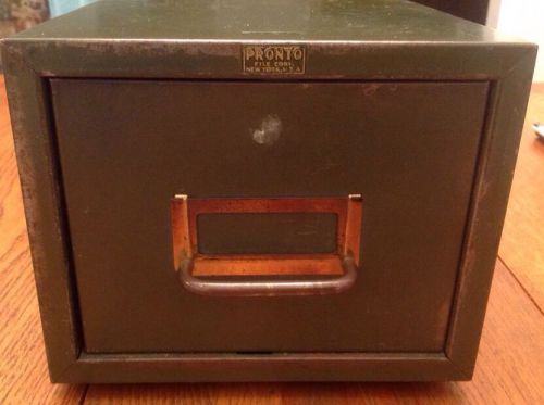 VINTAGE PRONTO FILING DRAWER ARMY GREEN 12&#034; X 7.5&#034; X 3.25&#034;