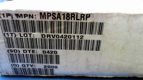 155-PCS NPN GENERAL PURPOSE BIPOLAR LN 45V ON SEMI MPSA18RLRP MPSA18