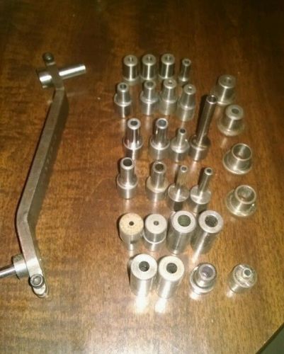 Slip drill bushing spoon &amp; slip drill drop in bushings. Lot of 31.