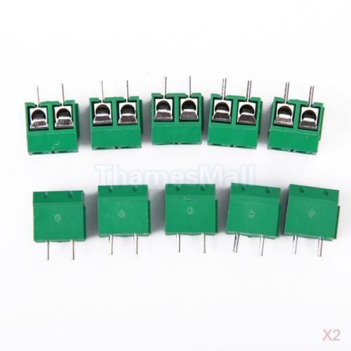 2x Set of 10pcs 2-Pin PCB Mount Terminal Block Connector 5mm Pitch AC 250V 16A