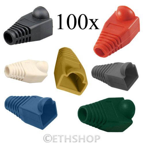 New 100x rj45 cat 6 6e ethernet lan network cable lead crimp end connector boots for sale