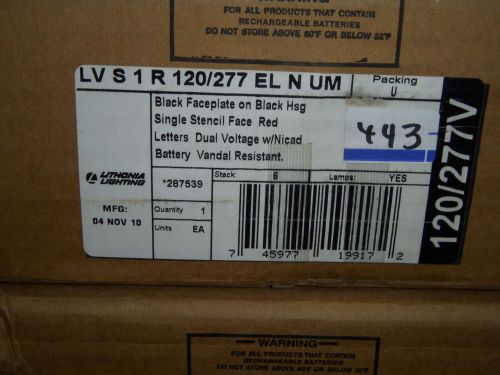 Lithonia LVS1R 120/277v EL N UM - NEW- (#443)