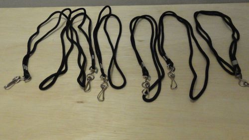 Small Lot of  6 lanyards - Black with Basic swivel Clip