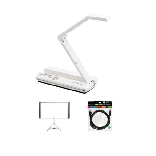 Elmo MO-1 Visual Presenter, White, Bundle w/Epson Duet Ultra Screen (65&#034;/80&#034;)