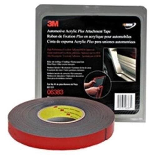 3m 06383 Automotive Acrylic Plus Attachment Tape, Black, 7/8&#034; X 20 Yds.