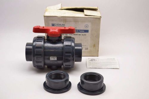 CHEMLINE PLASTICS 21A020ES 21 PLASTIC TRUE UNION 2 IN PVC BALL VALVE B493082