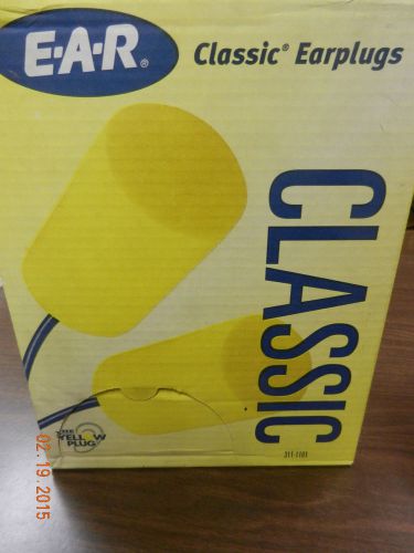 E-A-R Classic Yellow Ear Plugs Corded New. 200prs.